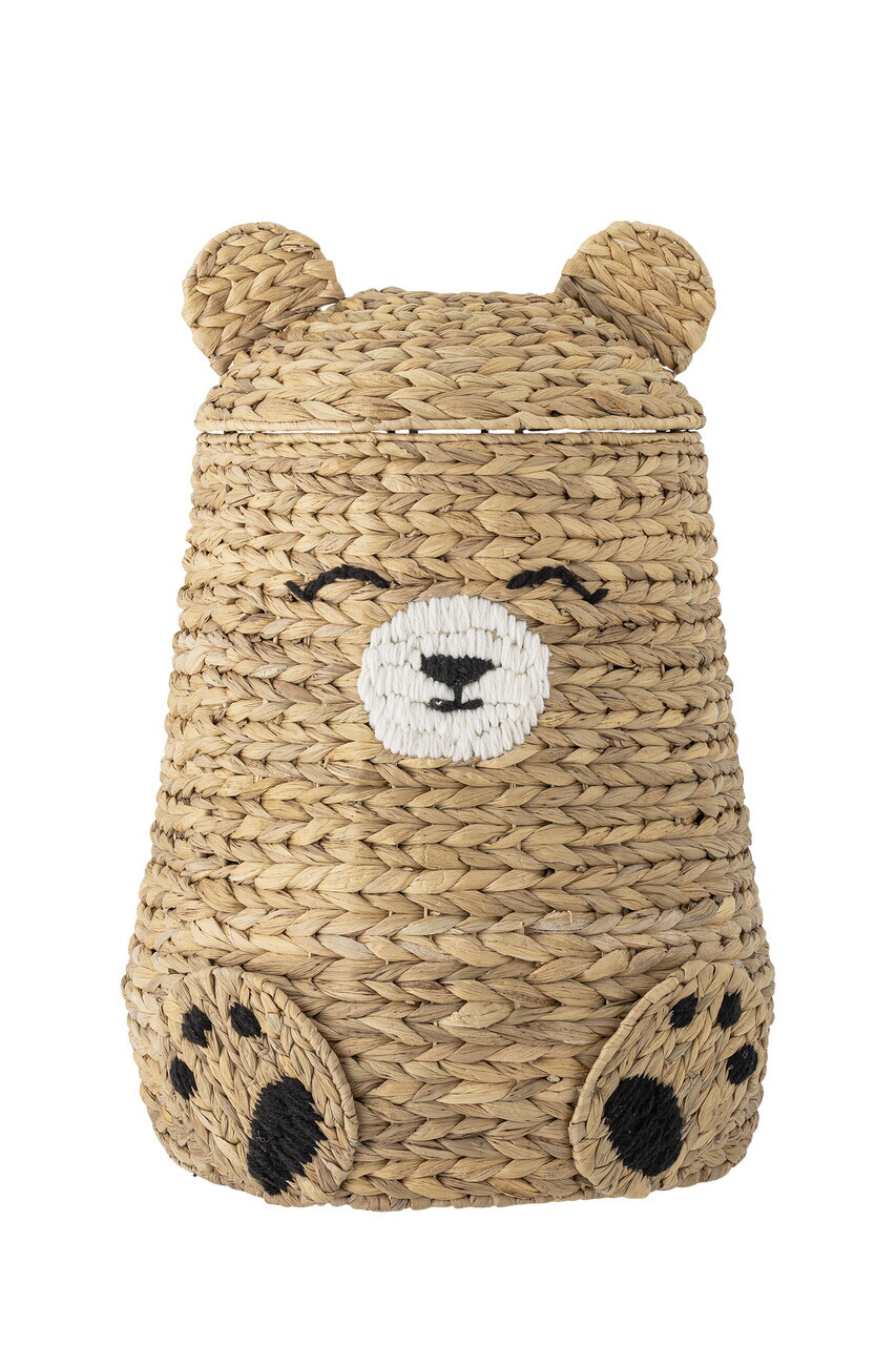 Cos cu capac, Bloomingville, Timone, 40x57 cm, zambila de apa impletita, natural - imagine 6